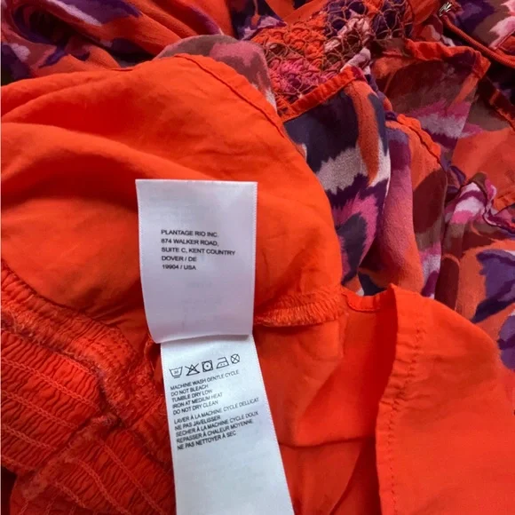 Farm Rio Chevron Forest Orange Mini 
Dress Size M - Picture 11 of 13